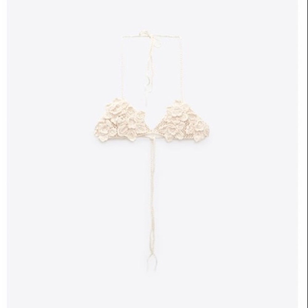 Zara floral crochet top